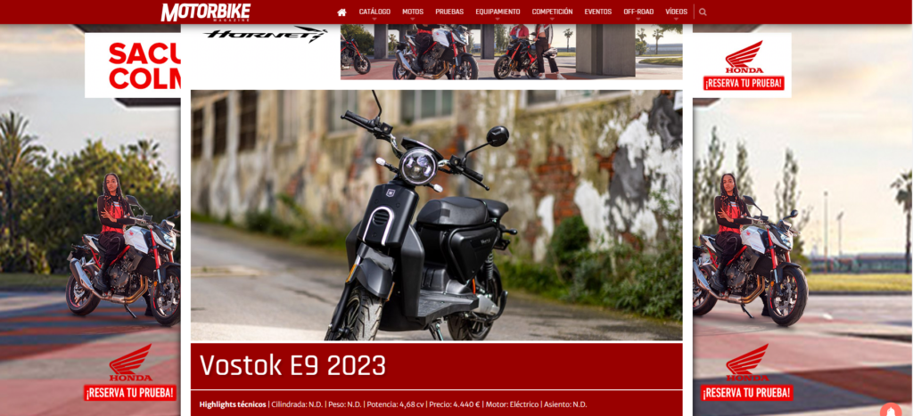 Vostok E9 Motorbike Magazine: moto eléctrica 125cc Vostok