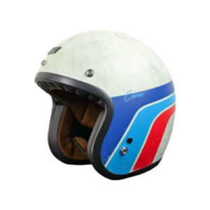 casco jet urbano blanco vintage