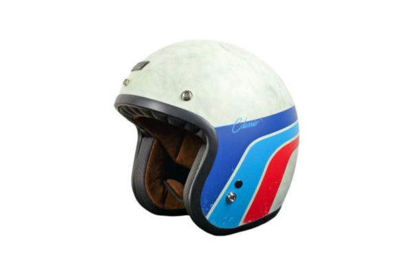 casco jet urbano blanco vintage